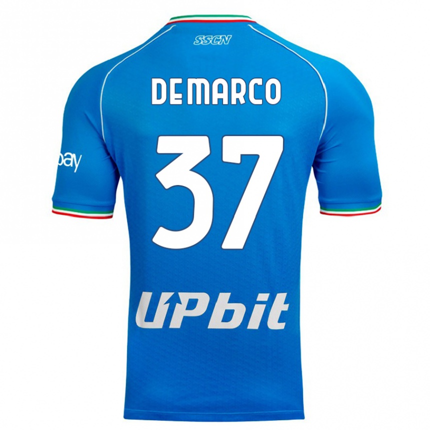 Niño Fútbol Camiseta Francesco De Marco #37 Cielo Azul 1ª Equipación 2023/24