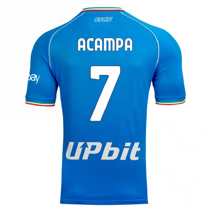 Niño Fútbol Camiseta Davide Acampa #7 Cielo Azul 1ª Equipación 2023/24