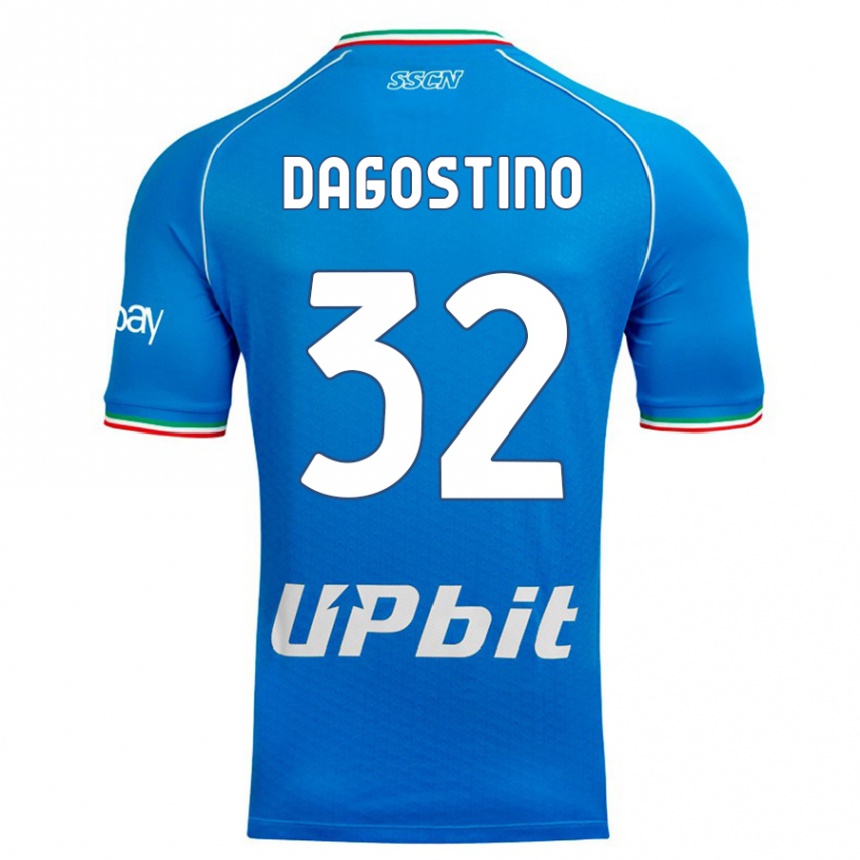 Niño Fútbol Camiseta Giuseppe Dagostino #32 Cielo Azul 1ª Equipación 2023/24