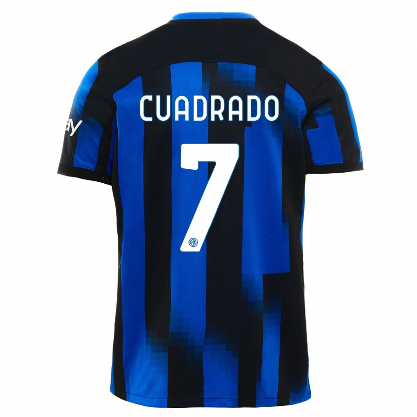 Niño Fútbol Camiseta Juan Cuadrado #7 Azul Negro 1ª Equipación 2023/24