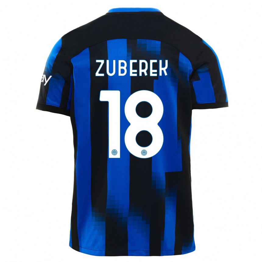 Niño Fútbol Camiseta Jan Zuberek #18 Azul Negro 1ª Equipación 2023/24