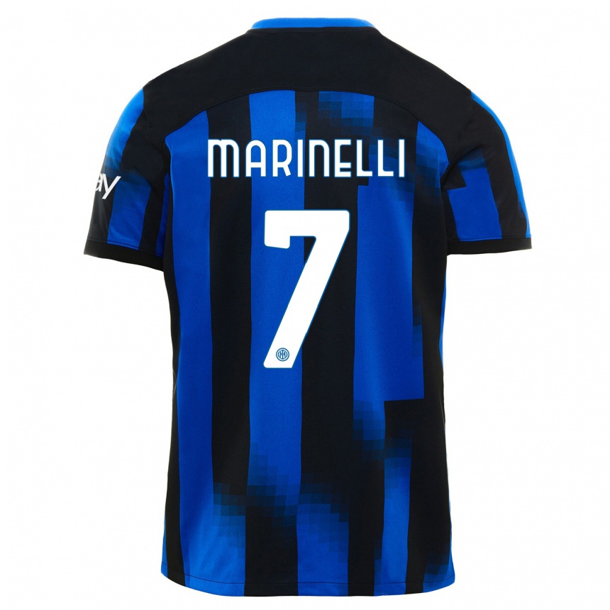 Niño Fútbol Camiseta Gloria Marinelli #7 Azul Negro 1ª Equipación 2023/24