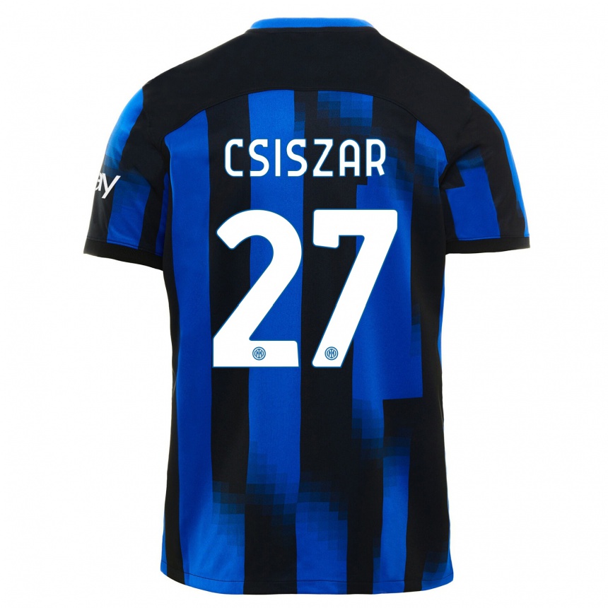 Niño Fútbol Camiseta Henrietta Csiszar #27 Azul Negro 1ª Equipación 2023/24