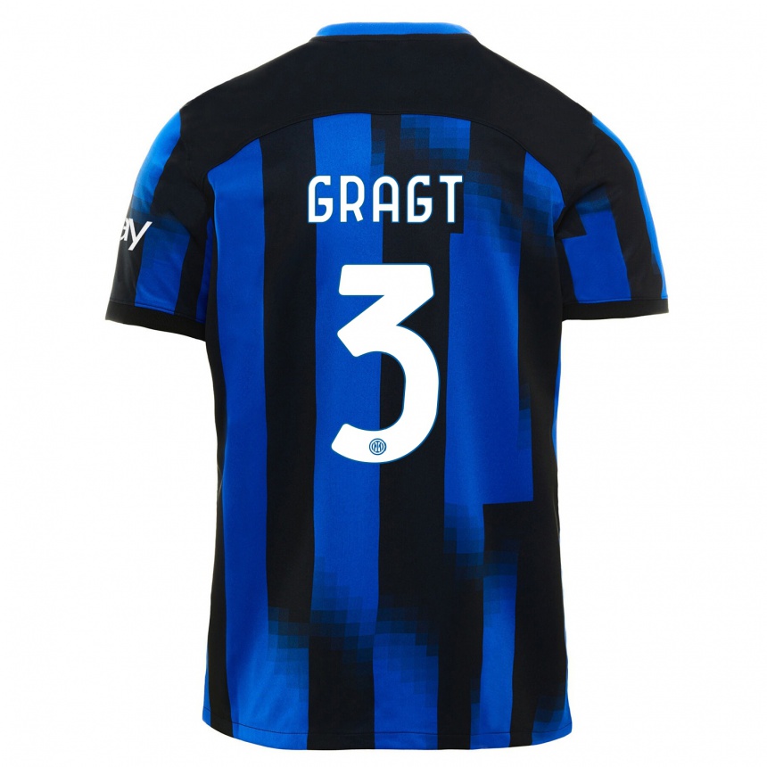 Niño Fútbol Camiseta Stefanie Van Der Gragt #3 Azul Negro 1ª Equipación 2023/24