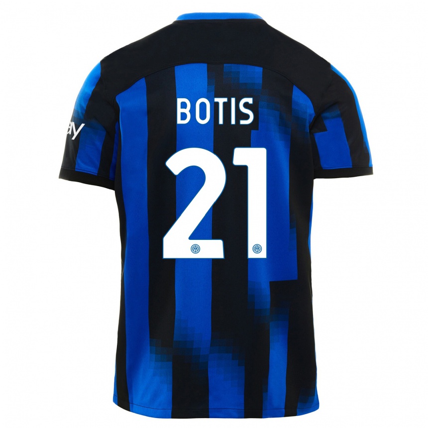 Niño Fútbol Camiseta Nikolaos Botis #21 Azul Negro 1ª Equipación 2023/24