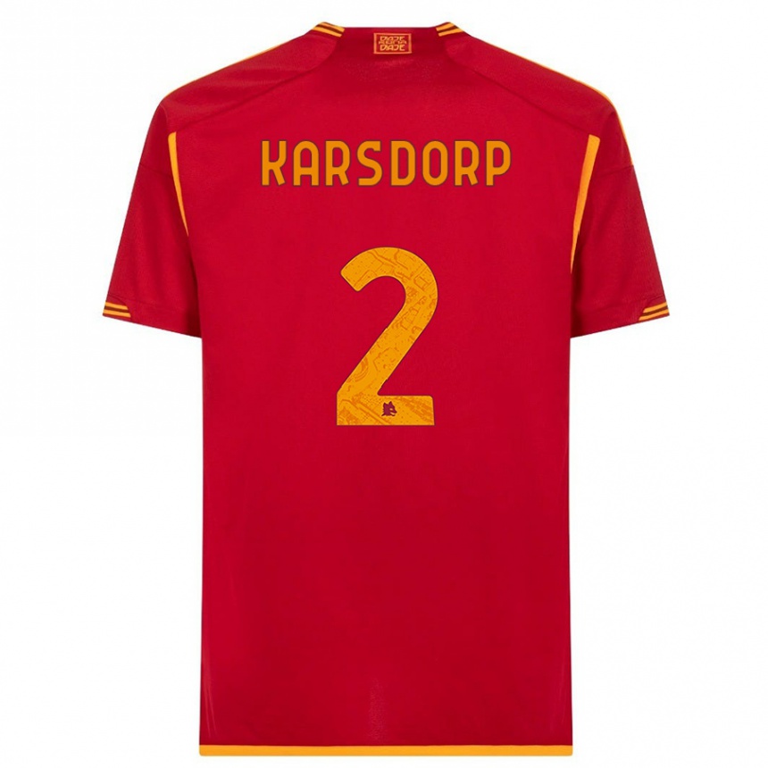 Niño Fútbol Camiseta Rick Karsdorp #2 Rojo 1ª Equipación 2023/24