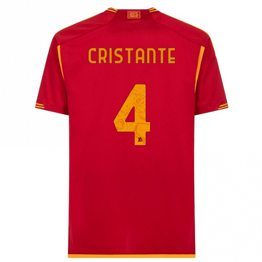 Niño Fútbol Camiseta Bryan Cristante #4 Rojo 1ª Equipación 2023/24