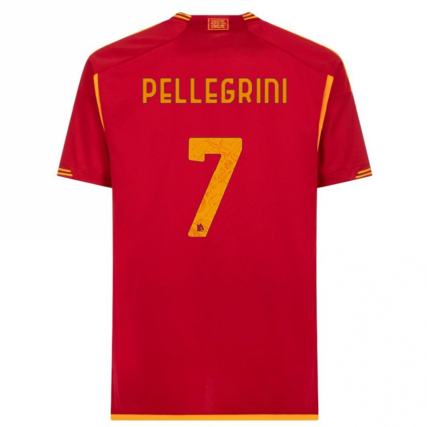 Niño Fútbol Camiseta Lorenzo Pellegrini #7 Rojo 1ª Equipación 2023/24