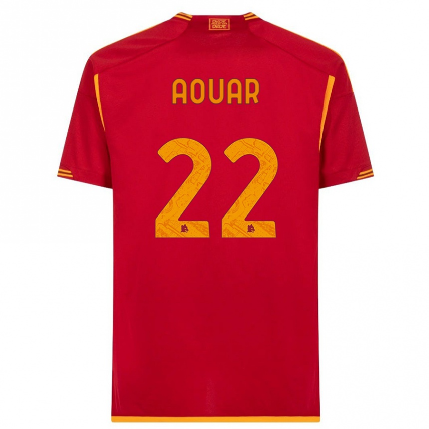 Niño Fútbol Camiseta Houssem Aouar #22 Rojo 1ª Equipación 2023/24
