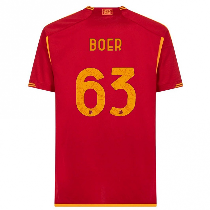 Niño Fútbol Camiseta Pietro Boer #63 Rojo 1ª Equipación 2023/24