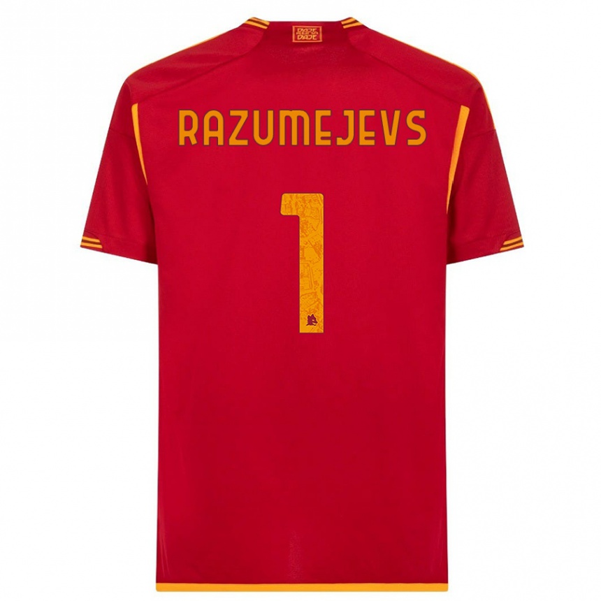 Niño Fútbol Camiseta Vladislavs Razumejevs #1 Rojo 1ª Equipación 2023/24