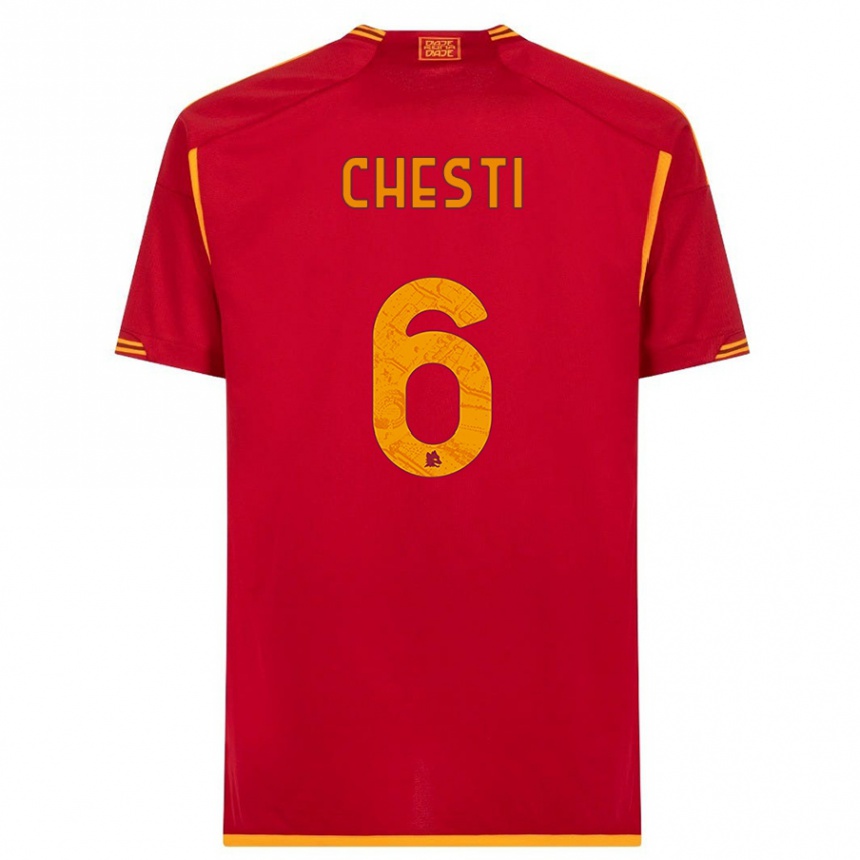 Niño Fútbol Camiseta Francesco Chesti #6 Rojo 1ª Equipación 2023/24