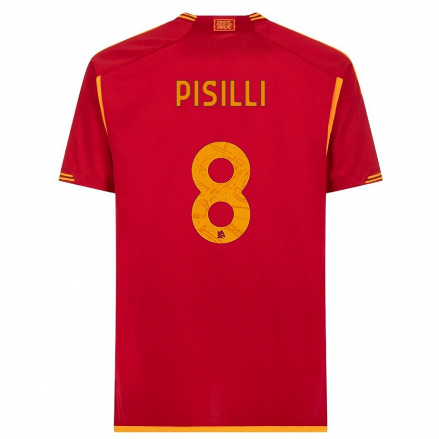 Niño Fútbol Camiseta Niccolò Pisilli #8 Rojo 1ª Equipación 2023/24