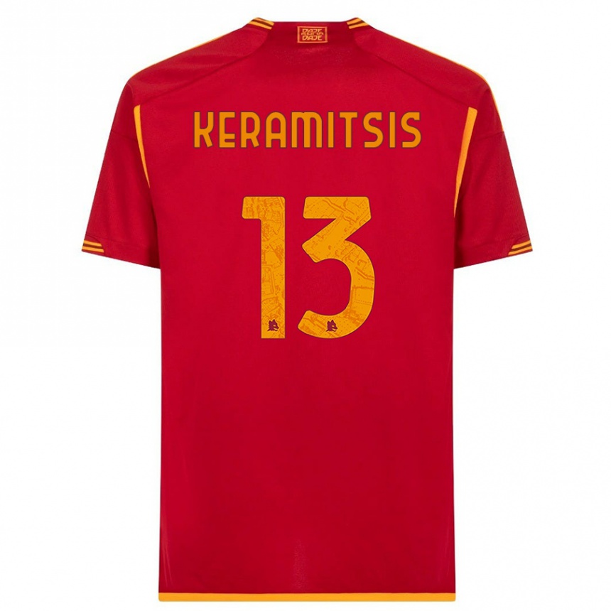 Niño Fútbol Camiseta Dimitrios Keramitsis #13 Rojo 1ª Equipación 2023/24