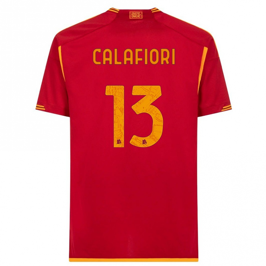 Niño Fútbol Camiseta Riccardo Calafiori #13 Rojo 1ª Equipación 2023/24