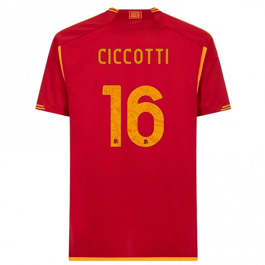 Niño Fútbol Camiseta Claudia Ciccotti #16 Rojo 1ª Equipación 2023/24