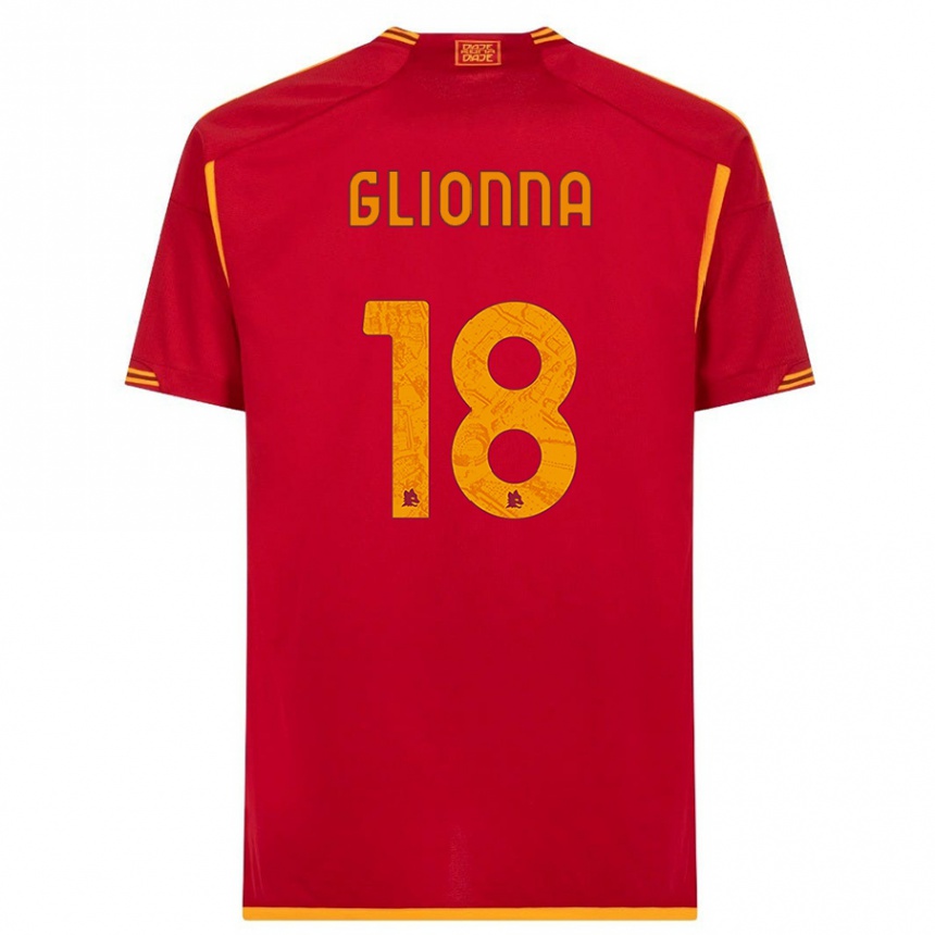 Niño Fútbol Camiseta Benedetta Glionna #18 Rojo 1ª Equipación 2023/24