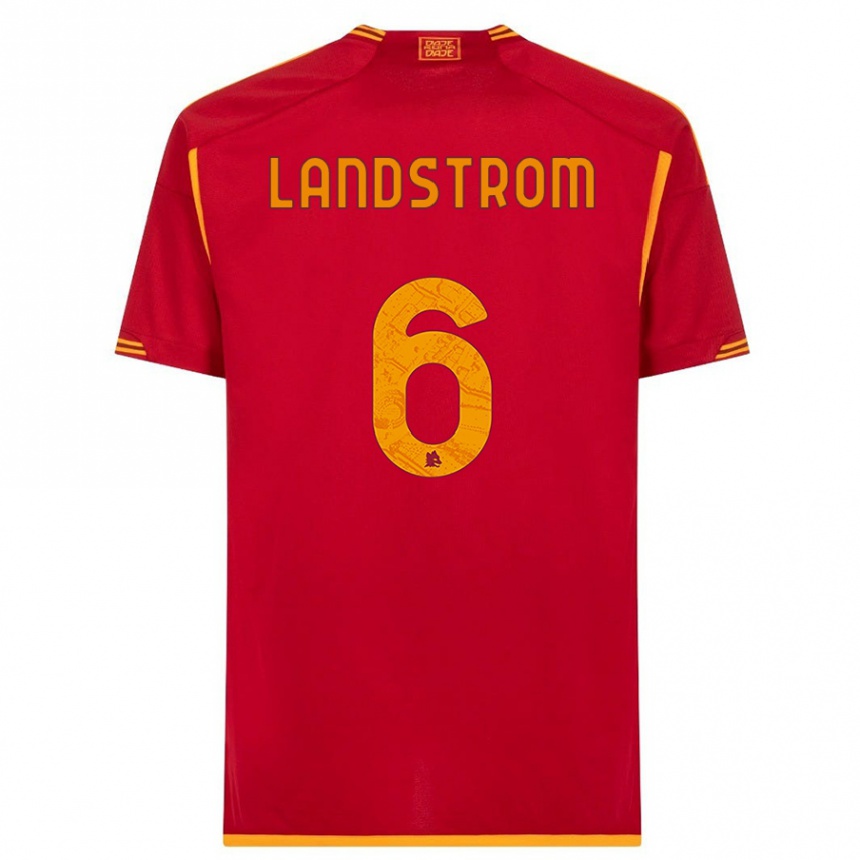 Niño Fútbol Camiseta Elin Landstrom #6 Rojo 1ª Equipación 2023/24