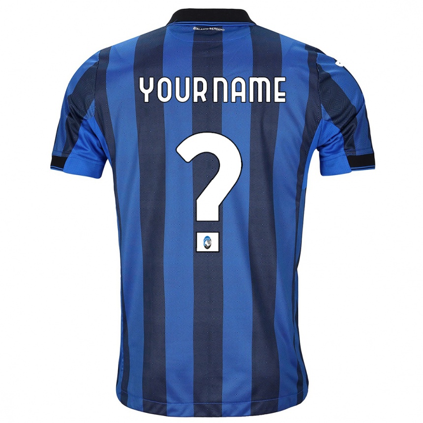 Niño Fútbol Camiseta Su Nombre #0 Azul Negro 1ª Equipación 2023/24