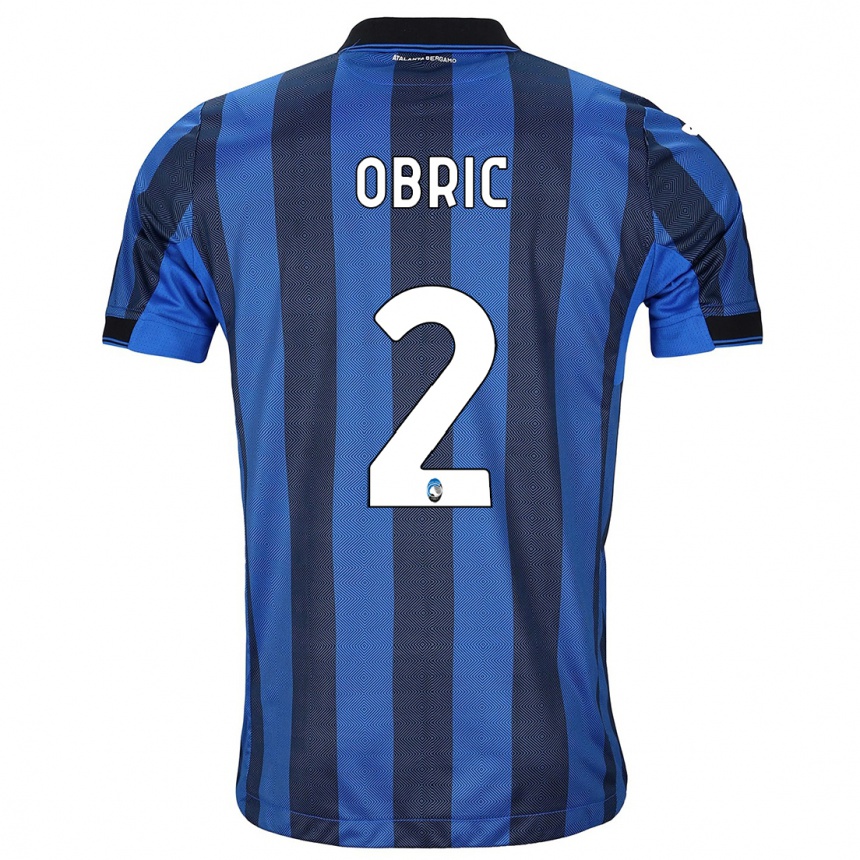 Niño Fútbol Camiseta Relja Obric #2 Azul Negro 1ª Equipación 2023/24