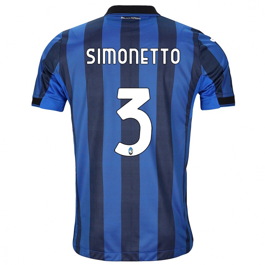 Niño Fútbol Camiseta Federico Simonetto #3 Azul Negro 1ª Equipación 2023/24