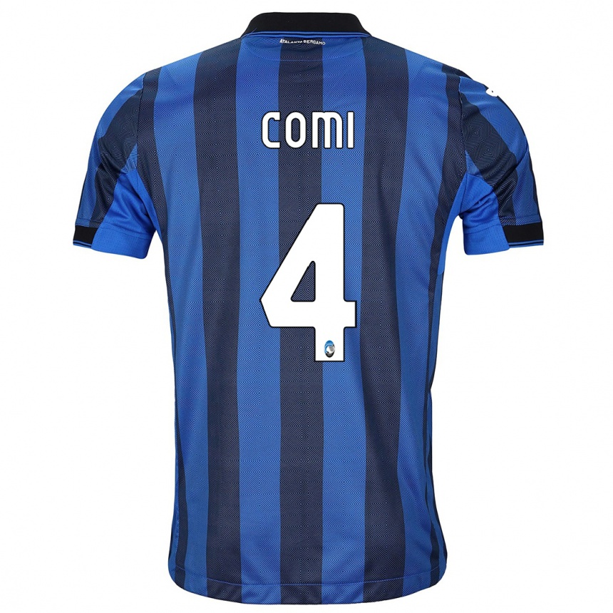 Niño Fútbol Camiseta Pietro Comi #4 Azul Negro 1ª Equipación 2023/24