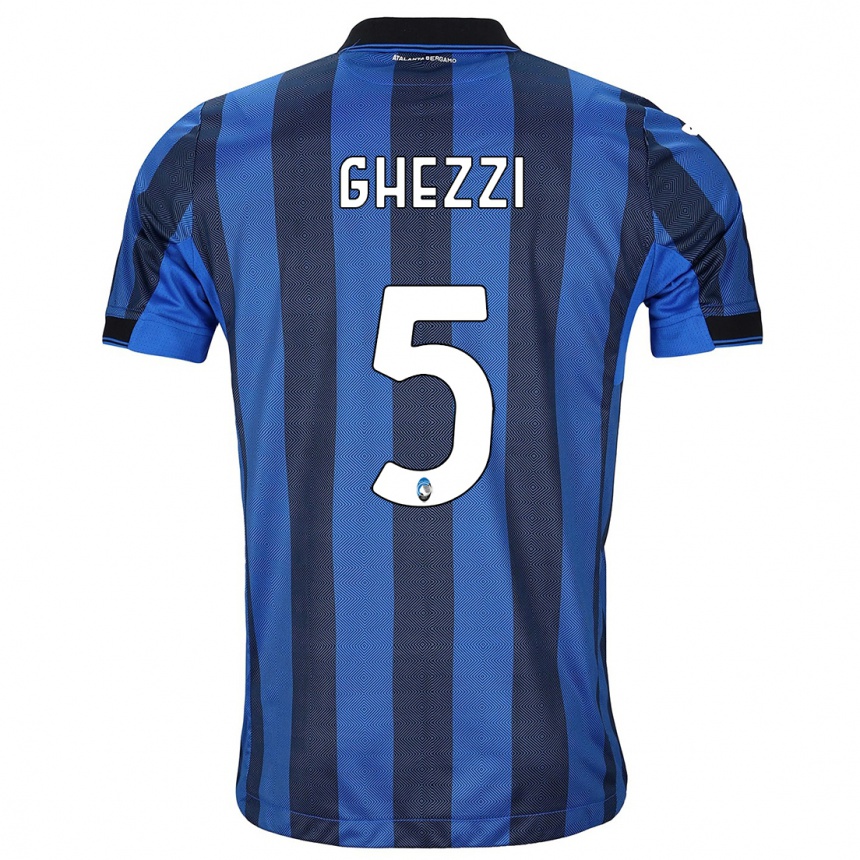 Niño Fútbol Camiseta Samuele Ghezzi #5 Azul Negro 1ª Equipación 2023/24