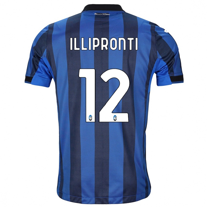 Niño Fútbol Camiseta Filippo Illipronti #12 Azul Negro 1ª Equipación 2023/24