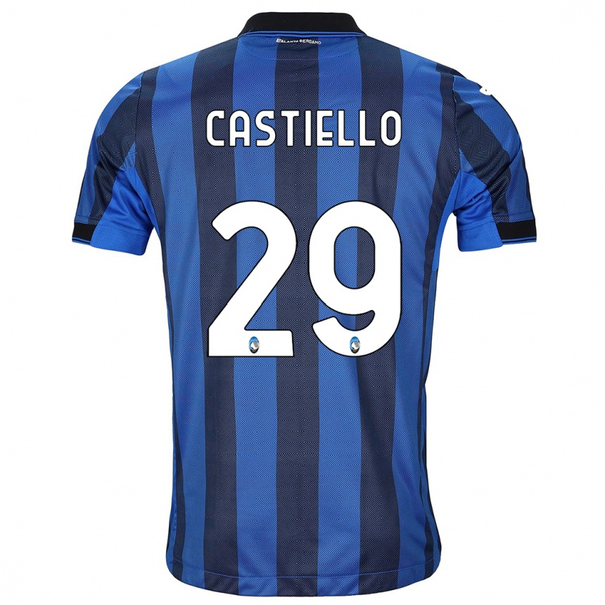 Niño Fútbol Camiseta Alex Castiello #29 Azul Negro 1ª Equipación 2023/24