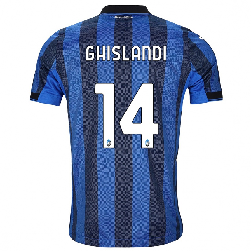 Niño Fútbol Camiseta Davide Ghislandi #14 Azul Negro 1ª Equipación 2023/24