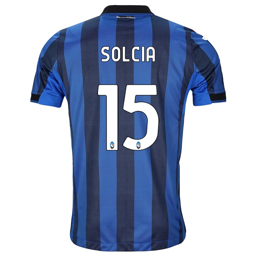 Niño Fútbol Camiseta Daniele Solcia #15 Azul Negro 1ª Equipación 2023/24
