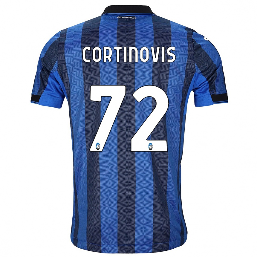 Niño Fútbol Camiseta Alessandro Cortinovis #72 Azul Negro 1ª Equipación 2023/24