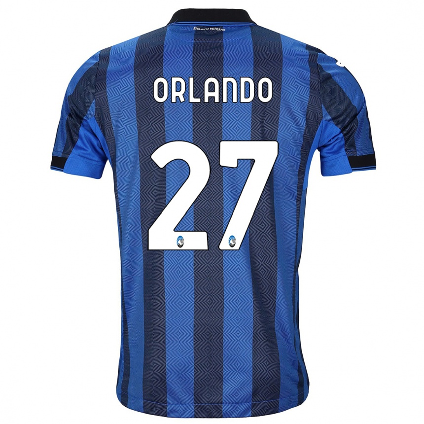 Niño Fútbol Camiseta Daniele Orlando #27 Azul Negro 1ª Equipación 2023/24