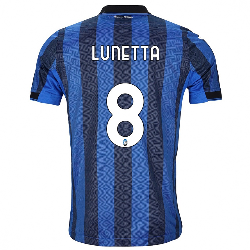 Niño Fútbol Camiseta Gabriel Lunetta #8 Azul Negro 1ª Equipación 2023/24