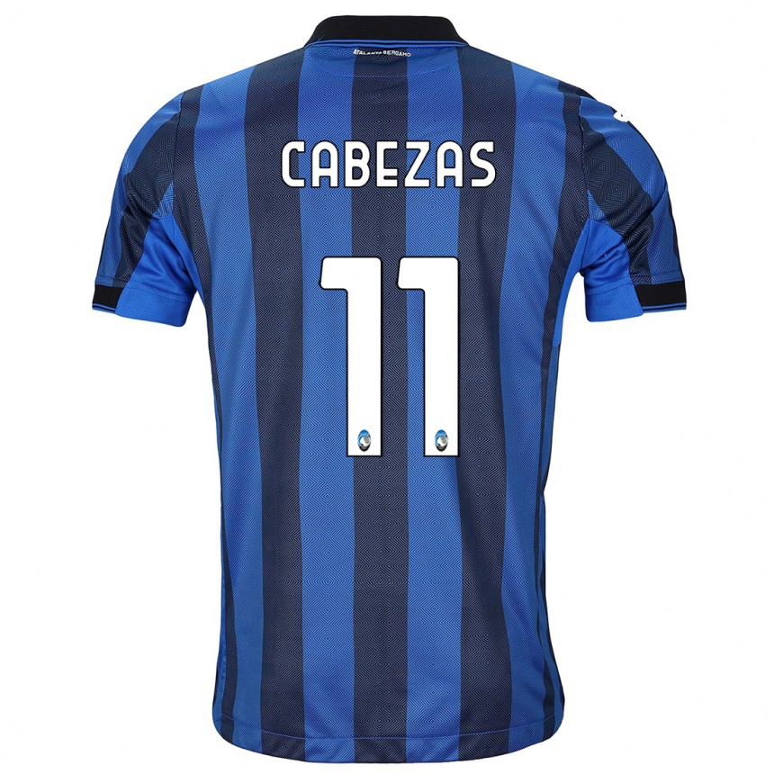 Niño Fútbol Camiseta Bryan Cabezas #11 Azul Negro 1ª Equipación 2023/24