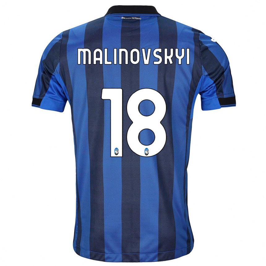 Niño Fútbol Camiseta Ruslan Malinovskyi #18 Azul Negro 1ª Equipación 2023/24