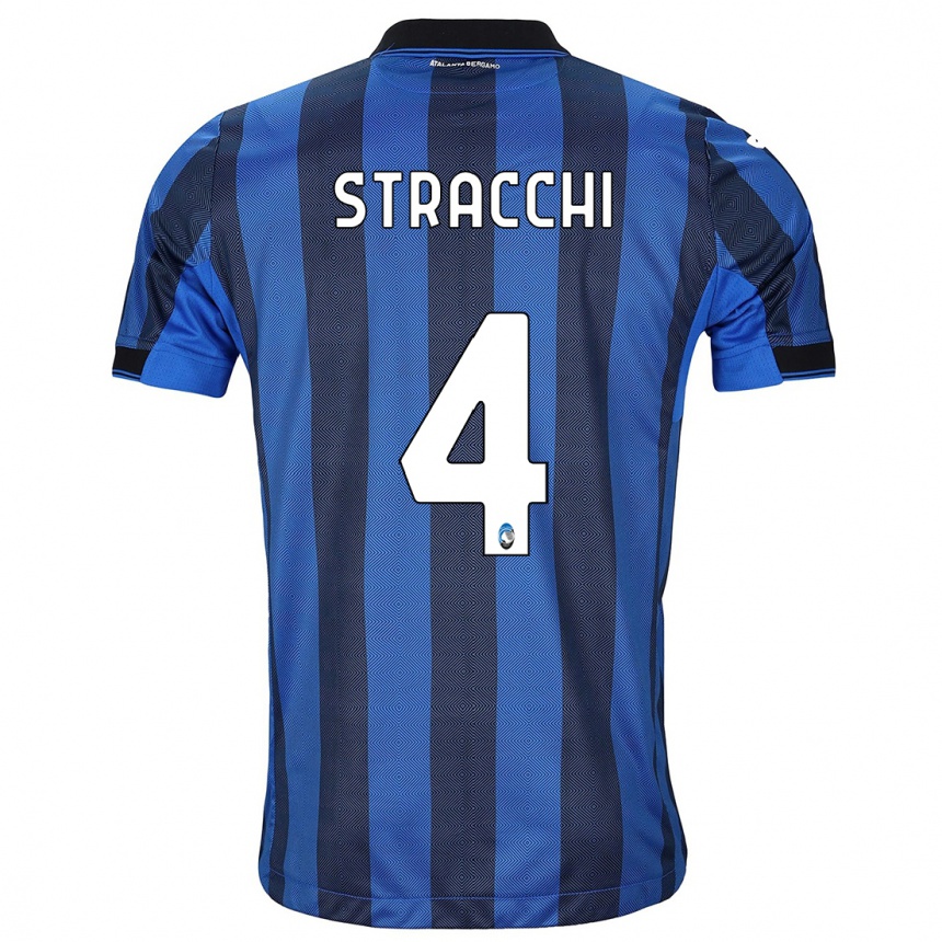 Niño Fútbol Camiseta Daniela Stracchi #4 Azul Negro 1ª Equipación 2023/24