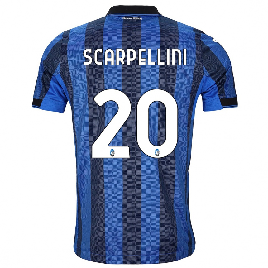 Niño Fútbol Camiseta Andrea Scarpellini #20 Azul Negro 1ª Equipación 2023/24