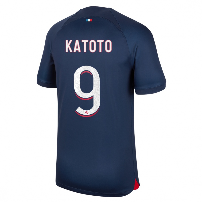 Niño Fútbol Camiseta Marie-Antoinette Katoto #9 Azul Rojo 1ª Equipación 2023/24