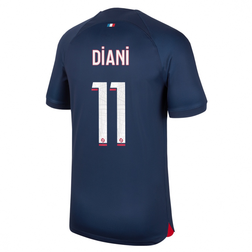 Niño Fútbol Camiseta Kadidiatou Diani #11 Azul Rojo 1ª Equipación 2023/24