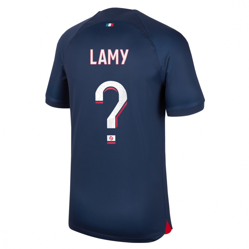 Niño Fútbol Camiseta Hugo Lamy #0 Azul Rojo 1ª Equipación 2023/24