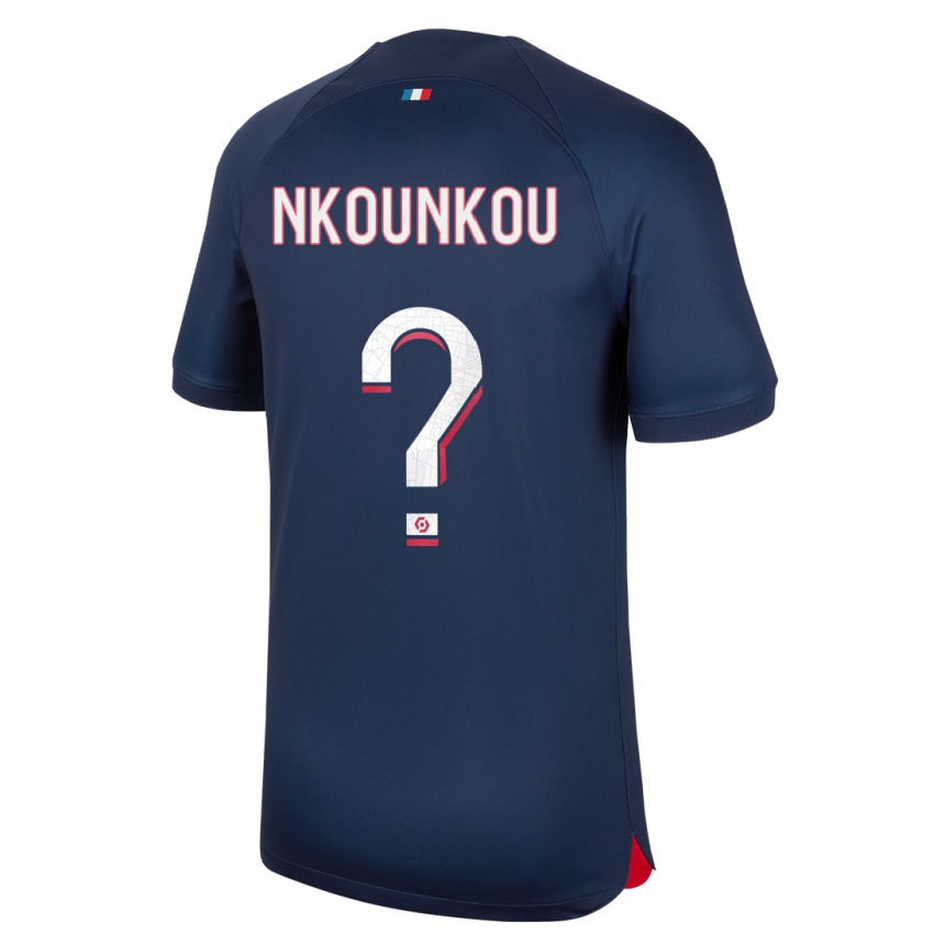 Niño Fútbol Camiseta Desthy Nkounkou #0 Azul Rojo 1ª Equipación 2023/24