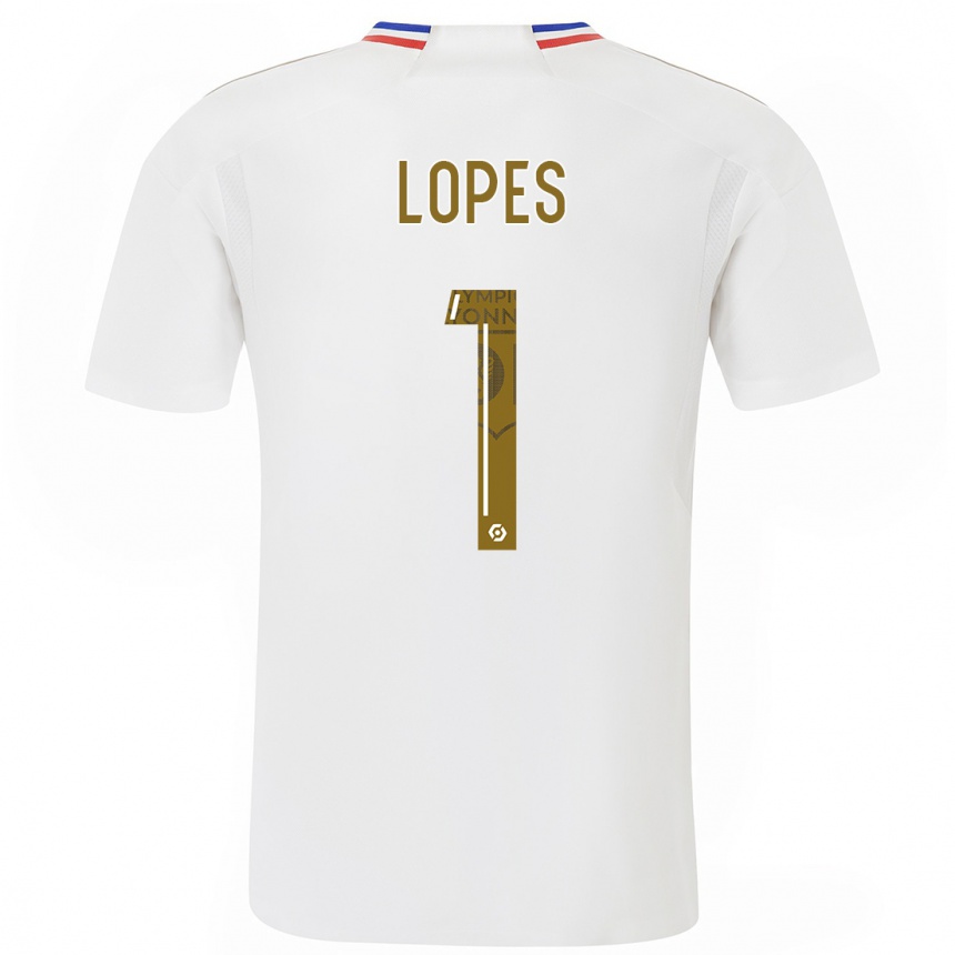 Niño Fútbol Camiseta Anthony Lopes #1 Blanco 1ª Equipación 2023/24