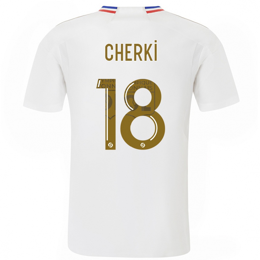 Niño Fútbol Camiseta Rayan Cherki #18 Blanco 1ª Equipación 2023/24