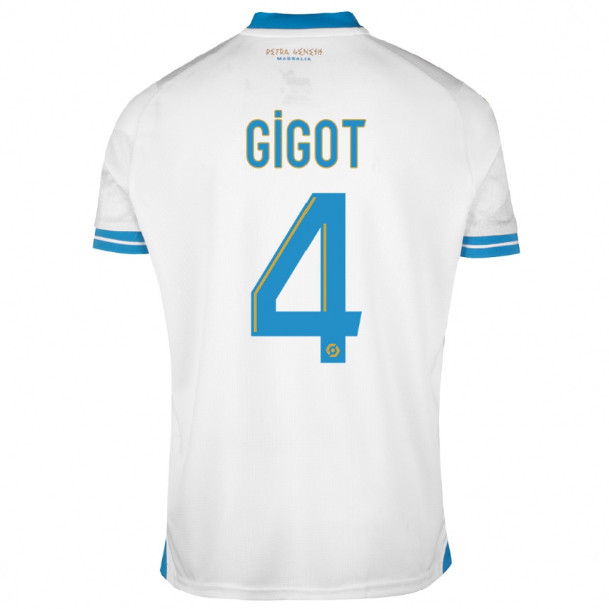 Niño Fútbol Camiseta Samuel Gigot #4 Blanco 1ª Equipación 2023/24