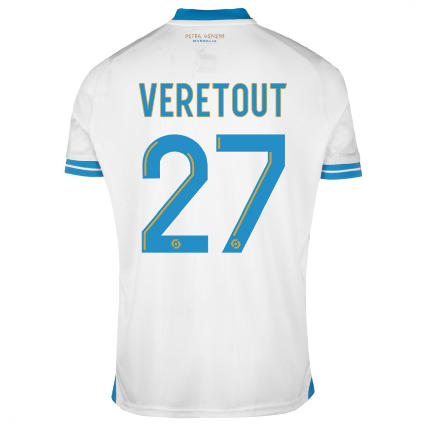 Niño Fútbol Camiseta Jordan Veretout #27 Blanco 1ª Equipación 2023/24