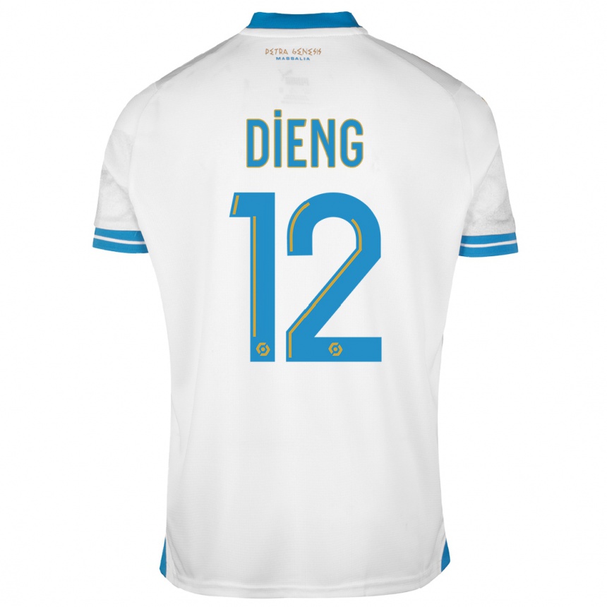 Niño Fútbol Camiseta Bamba Dieng #12 Blanco 1ª Equipación 2023/24