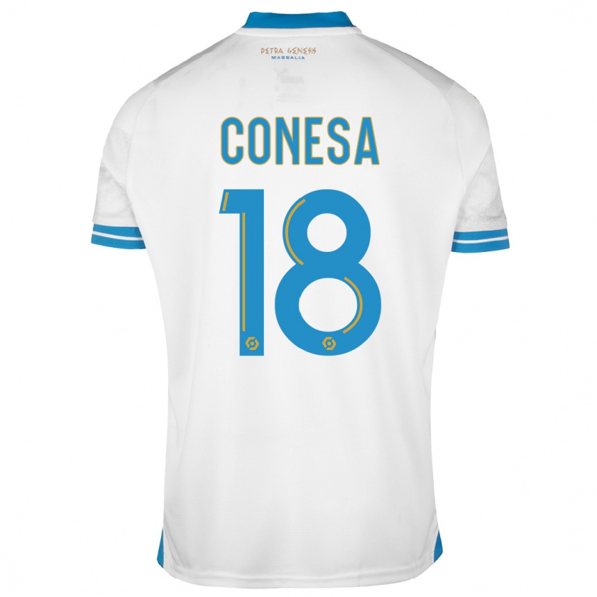 Niño Fútbol Camiseta Anna Conesa #18 Blanco 1ª Equipación 2023/24