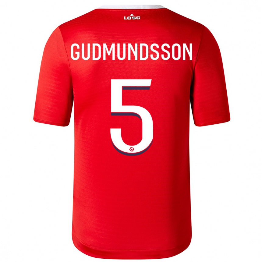 Niño Fútbol Camiseta Gabriel Gudmundsson #5 Rojo 1ª Equipación 2023/24