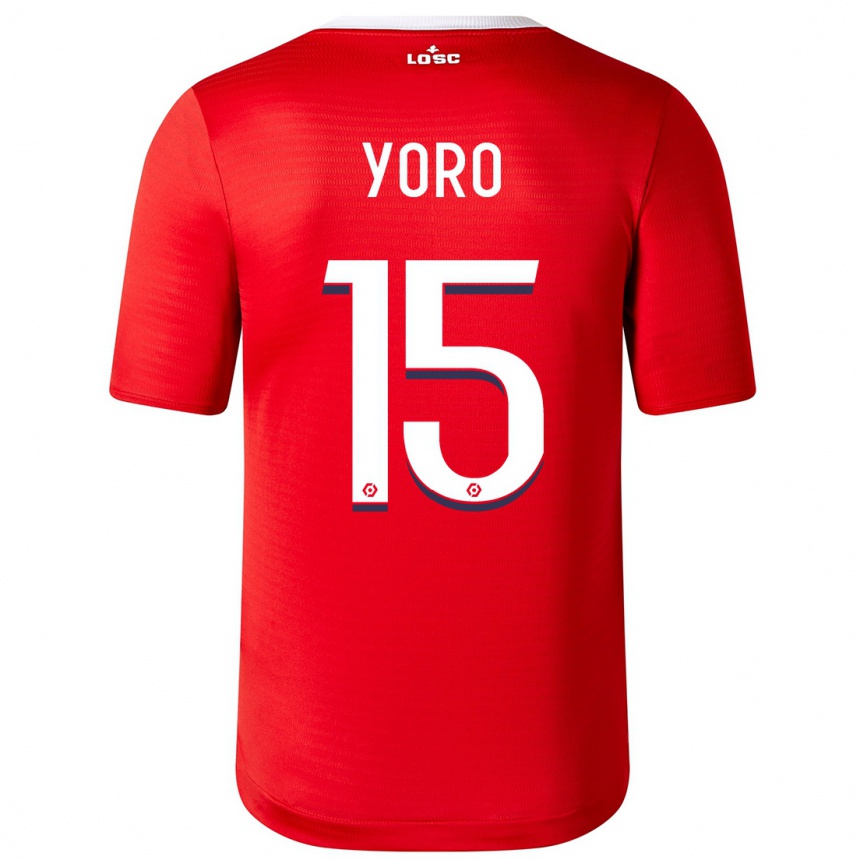 Niño Fútbol Camiseta Leny Yoro #15 Rojo 1ª Equipación 2023/24